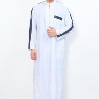 Baju Gamis / Fashion Wanita / Jubah Muslim Gamis Pria Al-Aqsa Putih Li