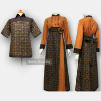 Baju Gamis batik Couple terbaru 2018 sepasang suami istri model SA-374