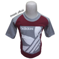 kaos anak, baju anak karakter ezzeti gambar adidas maroon size XL