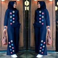 tanah abang Set Aisyah Hijab 2in1 Navy