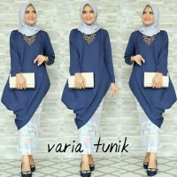 Gamis Pakistan Murah varia tunik navy baju muslim atasan wanita tunik