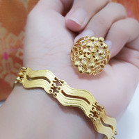 gelang tangan dan cincin lapis emas 24k