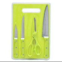 Telenan set 5pcs pisau dapur,pisau roti,pisau daging,gunting sayur,