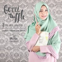 PRELOVED Khimar Berry Ruffle (Hijau - Ungu) by Hijab Alila
