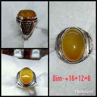 BATU AKIK SOLAR/ CINCIN ALPAKA SUPER BAHAN PUTIH LUAR DALAM
