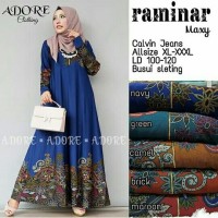 Jual Gamis Muslim Busui Calvin Denim / Maxi Dress Klok Etnik Murah Murah
