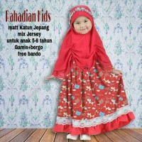 READY RAHADIAN CATTY KID RED SET HIJAB GAMIS SYARI ANAK PEREMPUAN