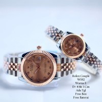 Jam Tangan Pasangan / Couple Murah Rolex Clasienta Silver Rose Color