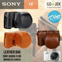 Sony Alpha A5000 / A5100 Leather Bag / Case / Tas Kamera Mirrorless