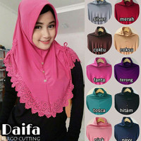 Fashion Muslim Scarf Atasan Hijab Instan Merek Daifa Bahan Jersey