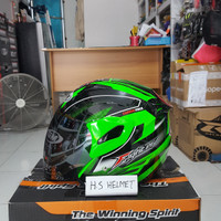 helm GM FIGHTER motif carbon fiber green fluo