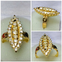 Cincin Cantik Emas Berlian Model Markis Klasik
