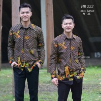 HB 222 baju batik pria eksklusif lengan panjang kemeja hem modern