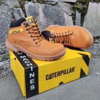 Sepatu Gunung Caterpillar Safety coklat Tan Middle Boots