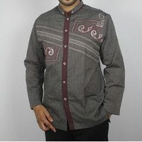 Baju Koko Cowok Casual Lengan Panjang Hitam Trendi Jaman Now
