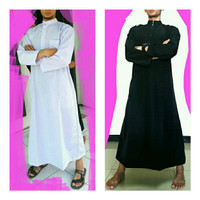 Jual gamis pria murah gamis pria putih polos gamis hitam polos Murah