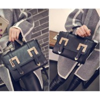 tas satchels charles & keith furla selempang kulit hitam cewek safiano
