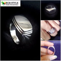 CINCIN PRIA SILVER MONEL POLOS RING SIMPLE SKULL PUNK BIKER LELAKI