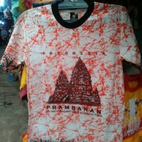 TERMURAH Kaos Katun Candi Prambanan Kepyur Putih - Kaos Couple Jogja
