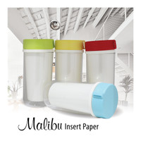 Gelas minum plastik dengan tutup bisa insert kertas print
