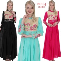 BIBIQ 26989 GAMIS PESTA MAXIDRESS SIFONE BORDIR