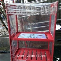 MERDEKA rak piring besi plat susun 3 household