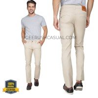 Celana Chino Panjang Slim Fit / Krem