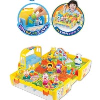 Mainan Anak Asli Korea Pororo School Bus Kindergarten Figurine pororo