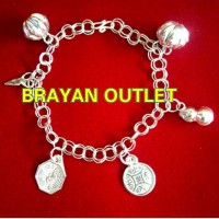 Gelang Kaki Perak Kerincing Perak Anak Bayi model Pakkua Holo