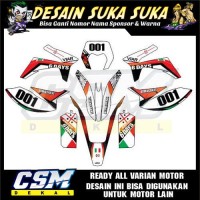 60 DEKAL DECAL MOTOR CROSS X 200 STIKER STICKER STRIPING BODY ITALY