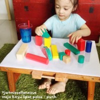 Meja Kayu, Meja Laptop, Meja Kecil, Meja Belajar, Meja Lipat Putih