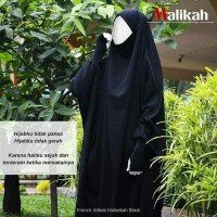 Jetblack French Jilbab - Khimar Cadar Niqab Bandana - Abaya Malikah