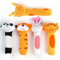 Rattle Model Bell Tangan Remas Bahan Plush Lembut Motif Kartun Hewan+S