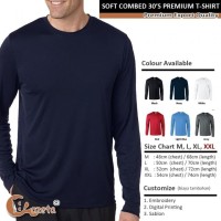 Kaos Polos Oblong Panjang Soft Combed 30s Size M-XXL