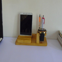kerajinan kayu Dudukan HP di Meja Kerja / Kamar Bahan Kayu Original P