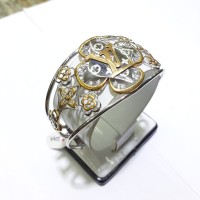 Gelang bulat oval emas putih 75% berat 20 gram diameter 5.4cm & 5.5cm
