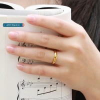 Elegan Cincin Titanium Emas Cincin Single Cincin Couple Cincin Tunang