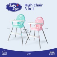 Kursi Makan Bayi 6 bulan keatas (Baby Safe - High Chair 3 in 1 HC05)