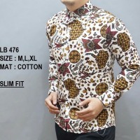 BAJU BATIK PRIA KEMEJA BATIK SLIMFIT MODERN LENGAN PANJANG - LB 476
