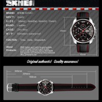 Jam Tangan Pria. Merk Skmei. Warna Hitam Kuning. Tali Kulit. Anti Air