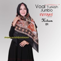 Jual Jilbab Voal Turki Syari Motif D1 Hijab Voal Kerudung Voal Ori Import Murah