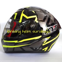 Helm Full Face KYT Falcon 2 Faster Yellow Fluo Gunmetal Black