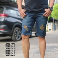 Fashion celana jeans pendek ripped pria