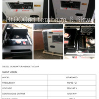 mesin genset solar type rt9000sd watt 5kw full tembaga merk Robotech