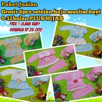 BONUS JILBAB paket jualan grosir 6 setelan baju muslim Murah