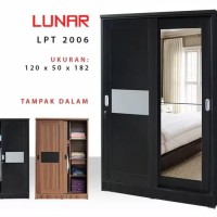 Promo! Lemari Pakaian Baju 2 Pintu Sliding Kaca Full Murah!