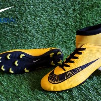 sepatu sepak bola pria nike mercurial CR7 yellow black high termurah