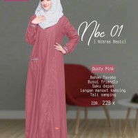 Gamis Polos Nibras NBc 01 Warna Dusty Pink Bahan Katun Toyobo Busui