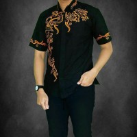 BAJU BATIK KEMEJA HEM BATIK BAJU PRIA LENGAN PENDEK MODERN M L XL