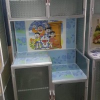 Rak Piring Lemari Dapur Box Kaca Keramik 2 Pintu Pipa Kecil
